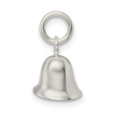 3-D Holiday Bell with Moving Clapper Charm Pendant in Real 925 Sterling Silver