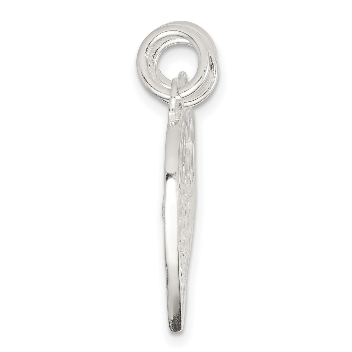 Sterling Silver Three-Piece Heart Pendant with Flower Motif and Split Design