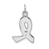 Sterling Silver Awareness Pendant with Enamel Pink Ribbon, Breast Cancer Support Jewelry