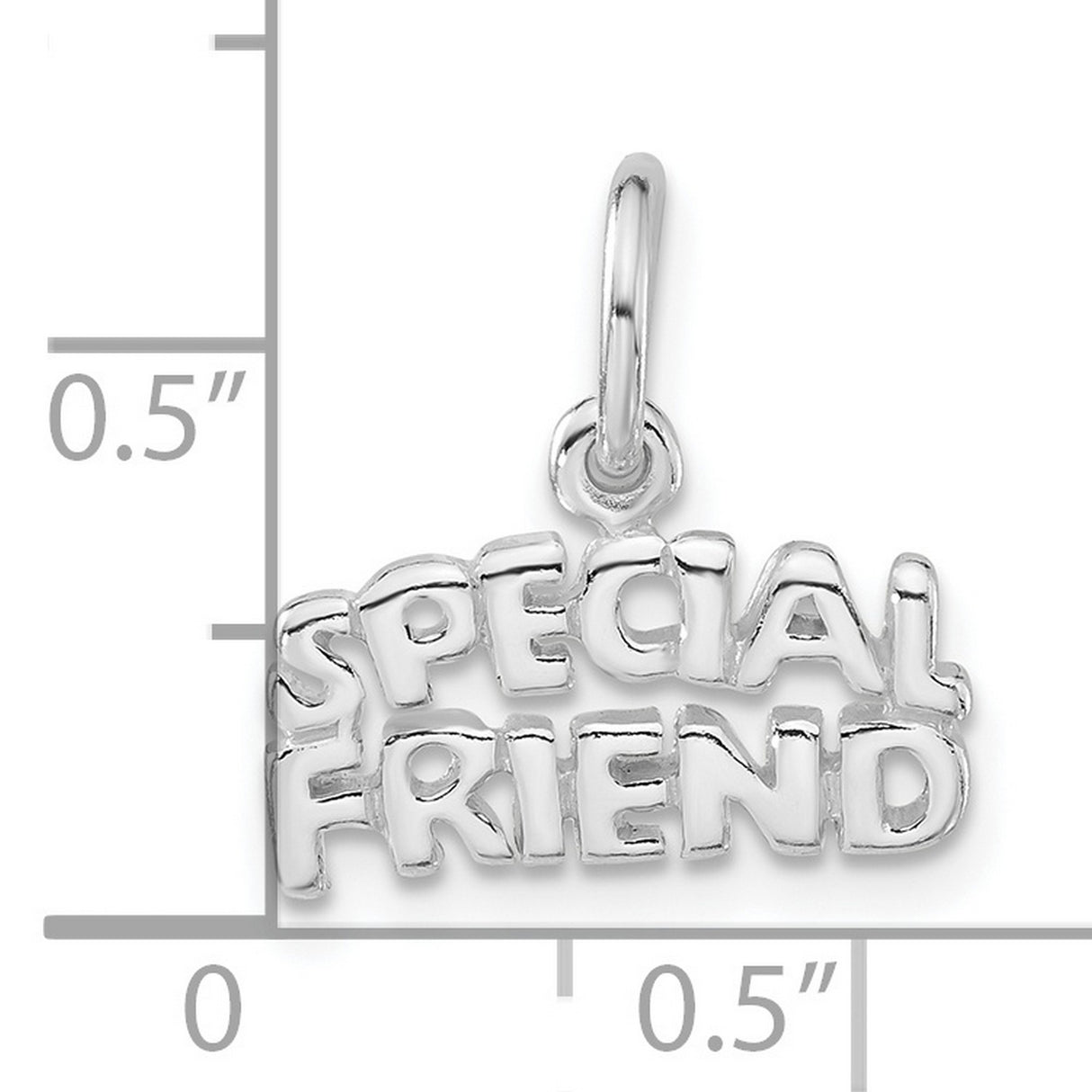 Special Friend Charm Pendant in Real 925 Sterling Silver