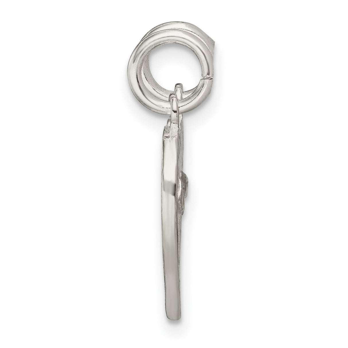 Sterling Silver Break Apart Heart Pendant with Ichthys Symbol for Christian Friendship