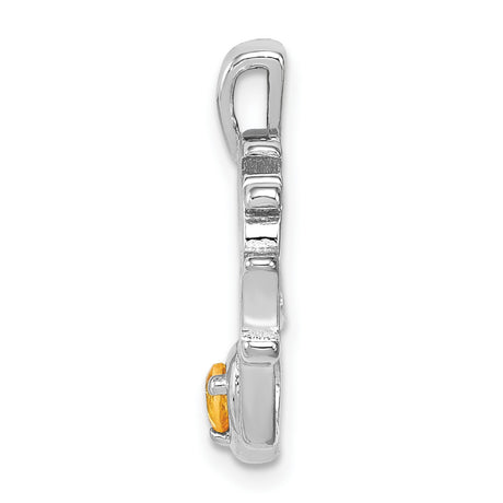 Citrine Daddys Little Girl Charm Pendant in Real 925 Sterling Silver