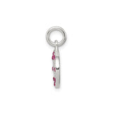 Sterling Silver Angel Pendant with Pink Crystals, Oval Medallion and Halo Design