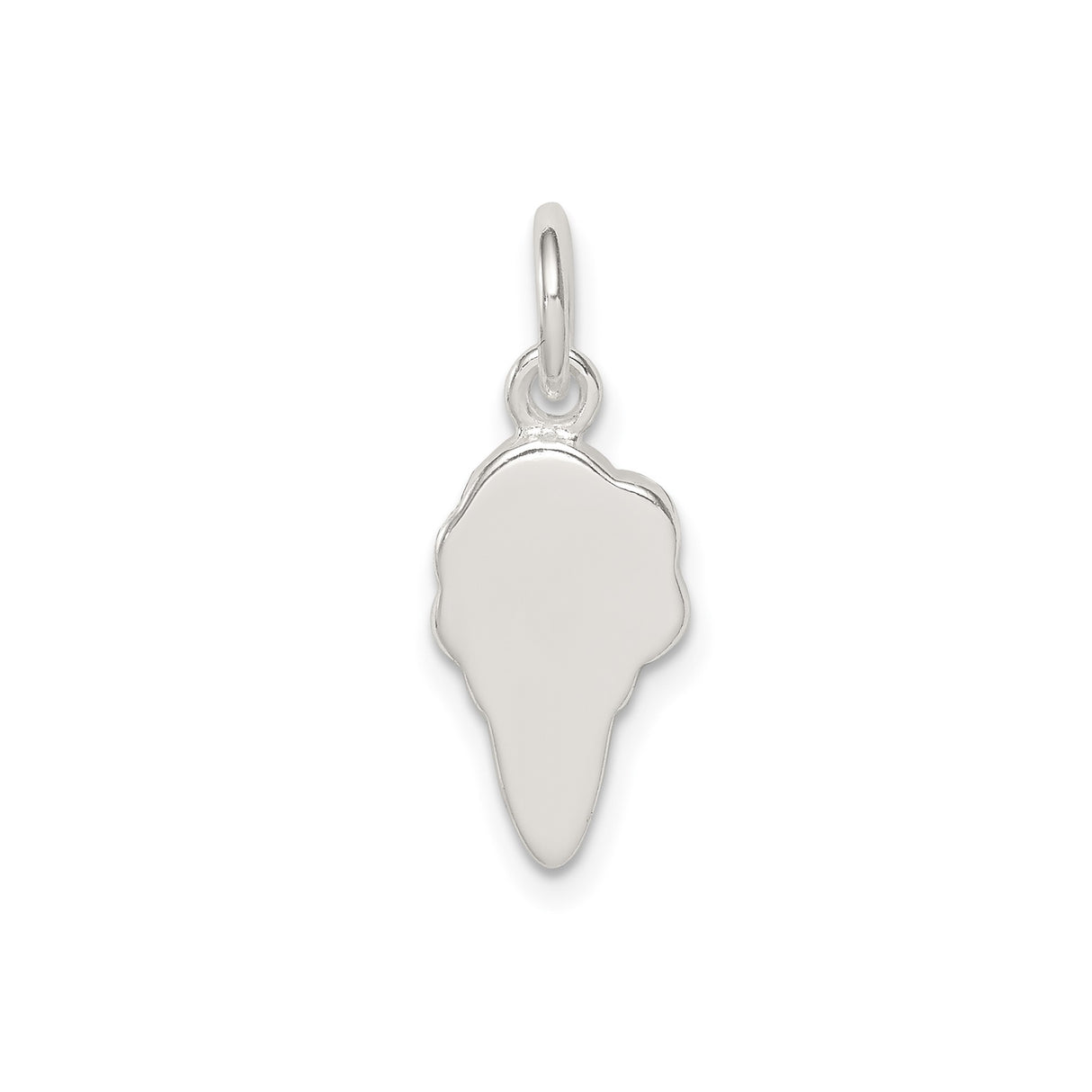 Sterling Silver Ice Cream Cone Charm Pendant with Pink and Green Crystals, Whimsical Dessert Design