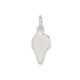 Sterling Silver Ice Cream Cone Charm Pendant with Pink and Green Crystals, Whimsical Dessert Design