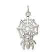 Sterling Silver Spider Pendant with Web Design, Gothic Halloween Jewelry
