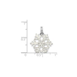Sterling Silver Snowflake Pendant with Glitter Design, Festive Holiday Jewelry for Women