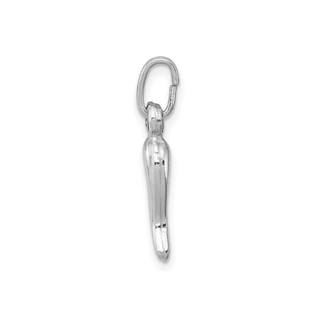 Sterling Silver Cornicello Horn Pendant, Italian Good Luck Amulet for Evil Eye Protection