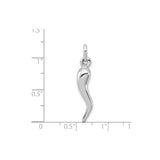 Sterling Silver Italian Horn Pendant, Cornicello Charm for Protection and Good Luck