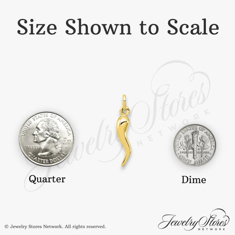 Italian Horn Charm Pendant in Real 925 Sterling SIlver