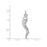 Sterling Silver Italian Horn Pendant, Cornicello Amulet Charm for Protection and Good Luck
