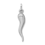 Sterling Silver Italian Horn Pendant, Cornicello Charm for Protection and Good Luck