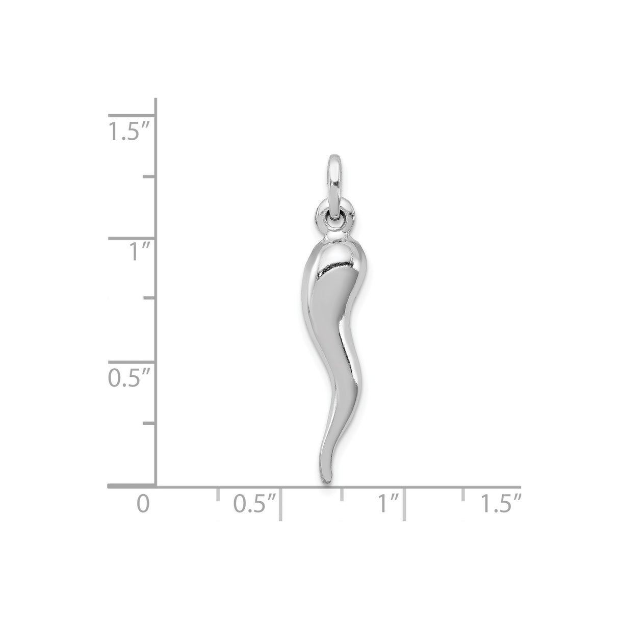 Sterling Silver Italian Horn Pendant, Cornicello Charm for Protection and Good Luck