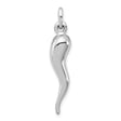 Sterling Silver Italian Horn Pendant, Cornicello Charm for Protection and Good Luck
