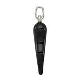 Sterling Silver Horn Pendant Charm, Black Enamel Italian Talisman for Evil Eye Protection