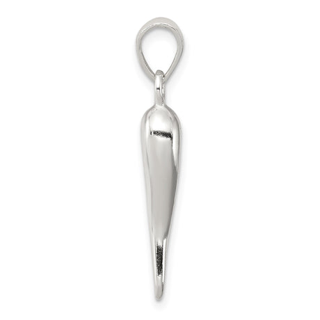 Sterling Silver Italian Horn Pendant, Cornicello Amulet Talisman, Evil Eye Protection Charm