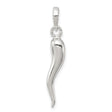 Sterling Silver Italian Horn Pendant, Cornicello Amulet Talisman, Evil Eye Protection Charm