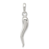 Sterling Silver Italian Horn Pendant, Cornicello Amulet Talisman, Evil Eye Protection Charm