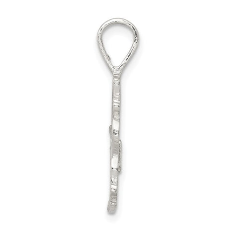 Sterling Silver Ave Maria Pendant with Intertwined AM Letters, Heart and Cross