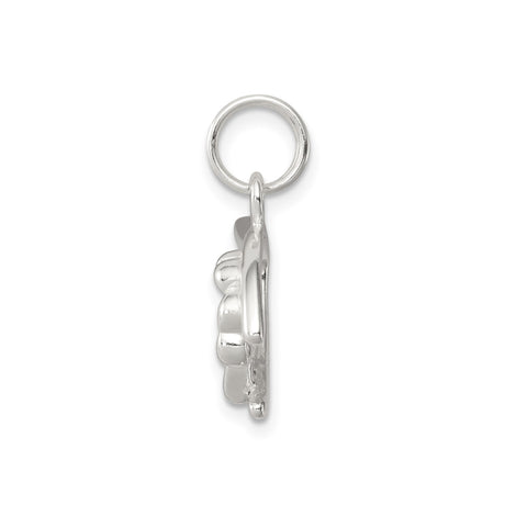 Sterling Silver Four Leaf Clover Pendant with Wishbone Design, Irish Luck Charm