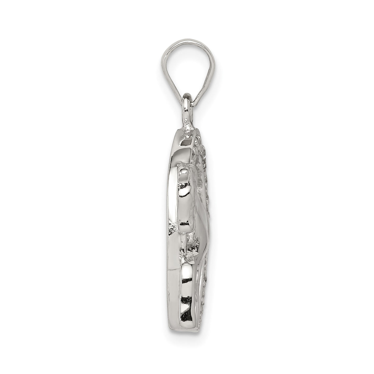 Sterling Silver Horse Pendant with Cubic Zirconia Horseshoe, Prancing Horse Equestrian Jewelry