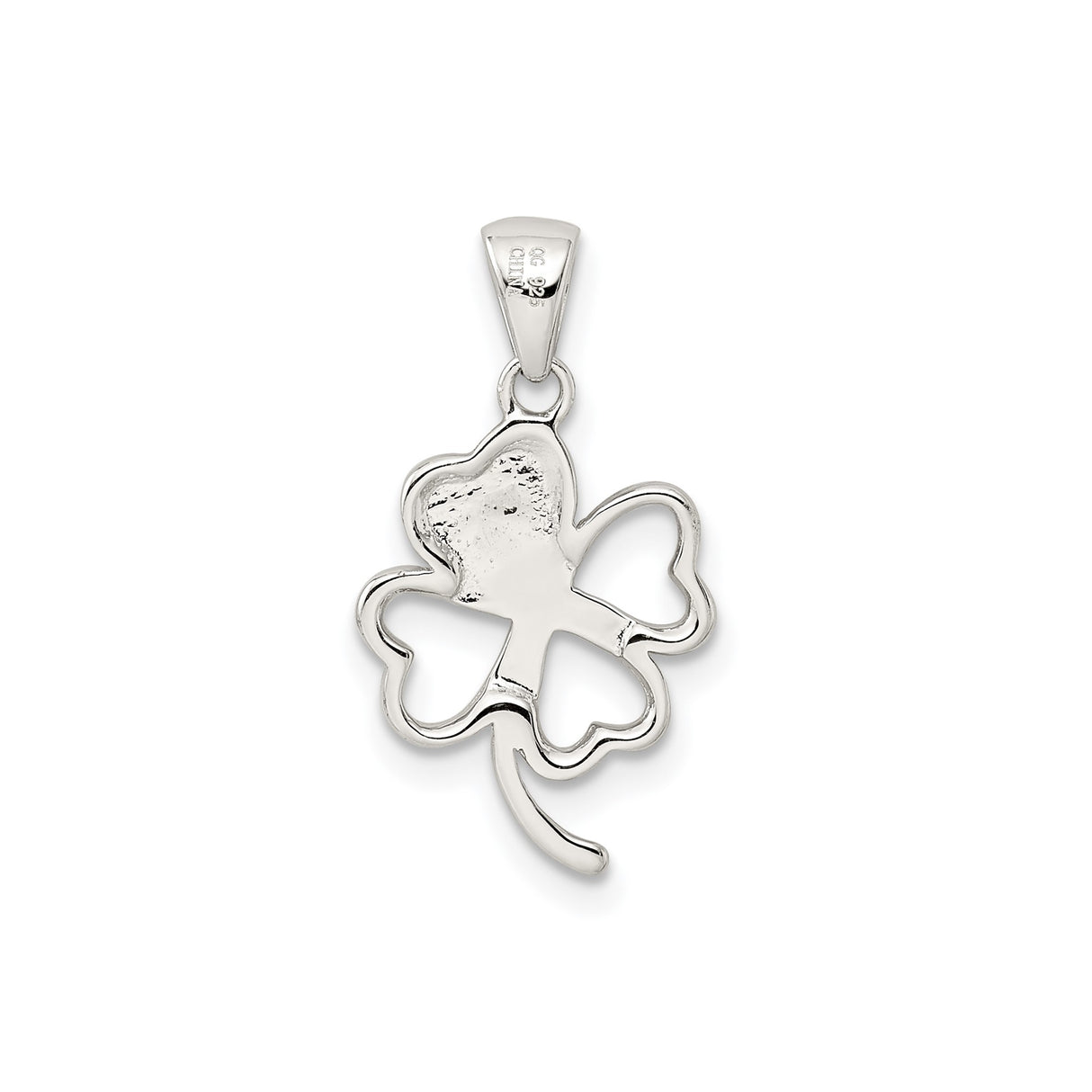 Sterling Silver Shamrock Pendant with Green Enamel and Heart Leaves, Irish Celtic Charm for Women