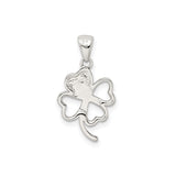 Sterling Silver Shamrock Pendant with Green Enamel and Heart Leaves, Irish Celtic Charm for Women