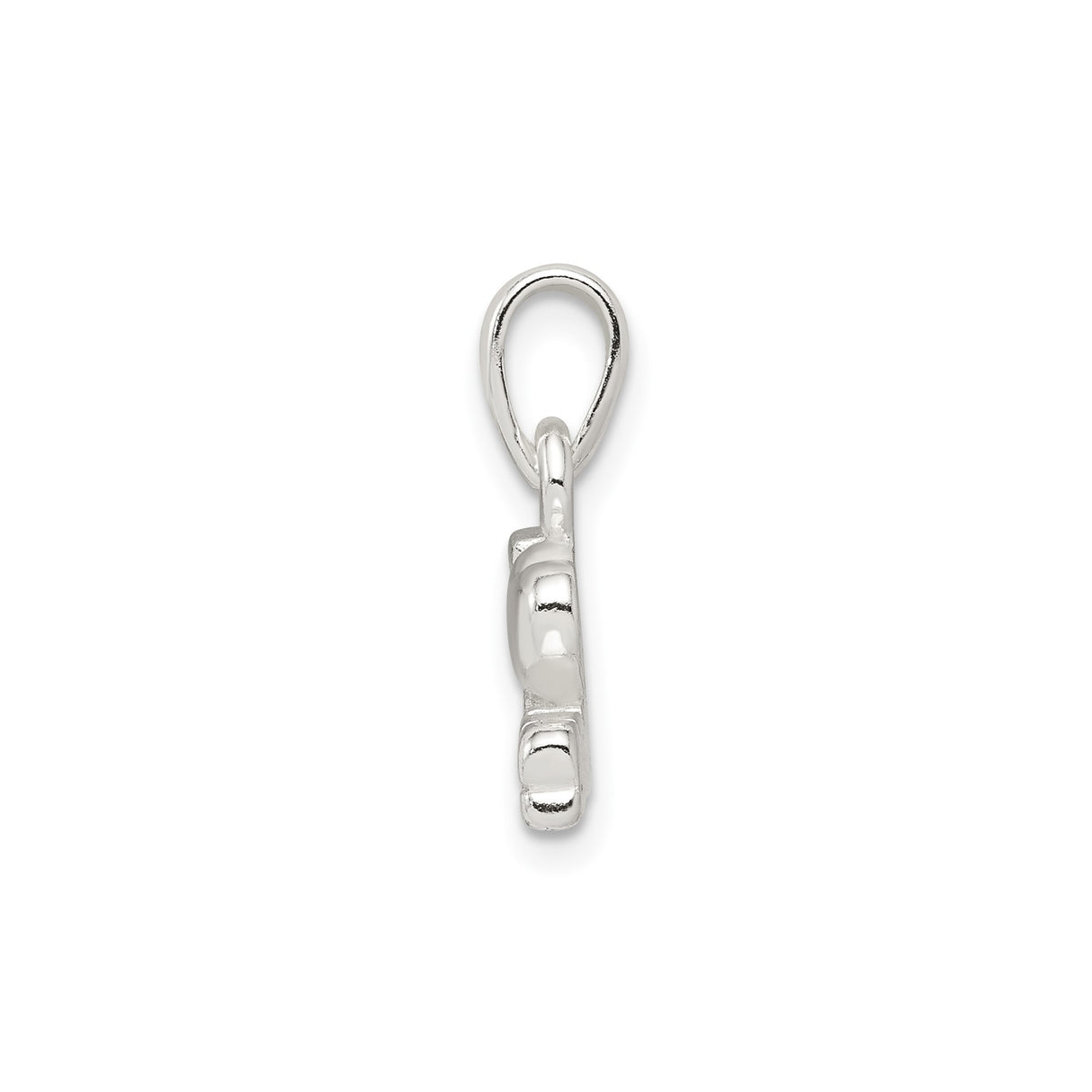 Sterling Silver Pendant, I Love Music Design, Artistic Musical Note Charm for Music Lovers