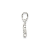 Sterling Silver Pendant, I Love Music Design, Artistic Musical Note Charm for Music Lovers