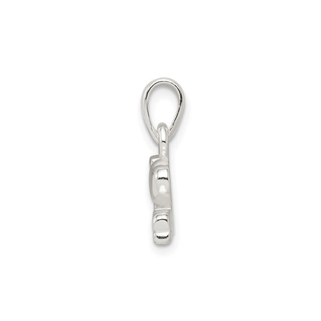 Sterling Silver Pendant, I Love Music Design, Artistic Musical Note Charm for Music Lovers
