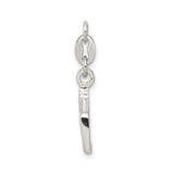 Sterling Silver Music Note Pendant, Polished Eighth Note Charm for Necklace or Bracelet