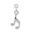 Sterling Silver Music Note Pendant, Polished Eighth Note Charm for Necklace or Bracelet