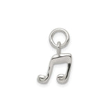 Sterling Silver Music Note Pendant Charm, Stylized Eighth Note Symbol for Musicians or Music Lovers