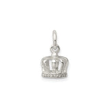 Sterling Silver Crown Pendant with Openwork Royal Design, Feminine Regal Jewelry Charm
