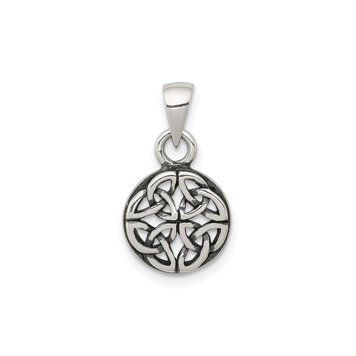 Sterling Silver Celtic Knot Pendant with Interwoven Eternity Circle Design for Women or Unisex Wear