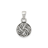 Sterling Silver Celtic Knot Pendant with Interwoven Eternity Circle Design for Women or Unisex Wear