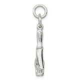 Sterling Silver Pendant with Miniature Flatware Fork Spoon Knife Charms, Culinary Theme