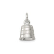 Sterling Silver Barrel Pendant, Rustic Banded Keg Charm, Minimalist Boho Brewing Theme