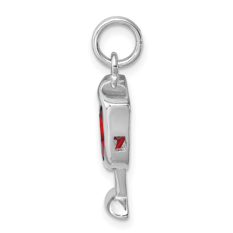 Sterling Silver Wine Glass Charm Pendant with Cubic Zirconia, Celebration Theme Jewelry
