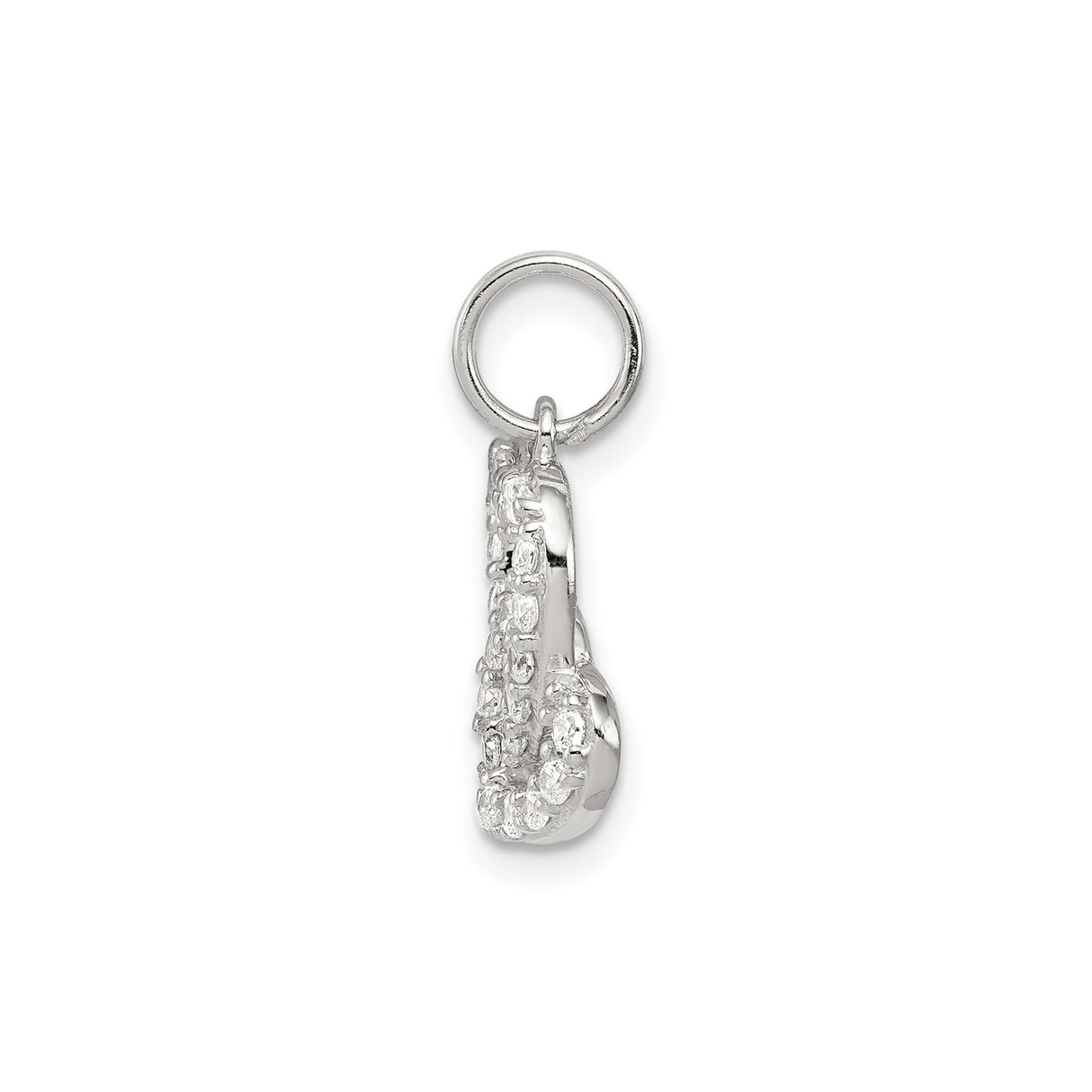 Sterling Silver Heart Pendant with Intertwined Hearts and Cubic Zirconia for Women