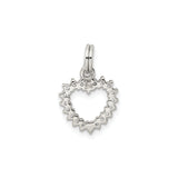 CZ Heart Charm Pendant in Real 925 Sterling Silver