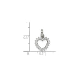 CZ Heart Charm Pendant in Real 925 Sterling Silver