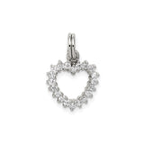CZ Heart Charm Pendant in Real 925 Sterling Silver