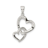 Heart CZ Charm Pendant in Real 925 Sterling Silver