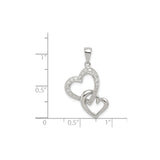 Heart CZ Charm Pendant in Real 925 Sterling Silver