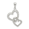 Heart CZ Charm Pendant in Real 925 Sterling Silver