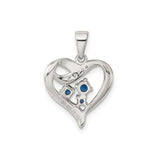 Sterling Silver Infinity Heart Pendant with Cubic Zirconia, Open Heart Design for Women