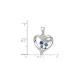 Sterling Silver Infinity Heart Pendant with Cubic Zirconia, Open Heart Design for Women