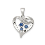 Sterling Silver Infinity Heart Pendant with Cubic Zirconia, Open Heart Design for Women