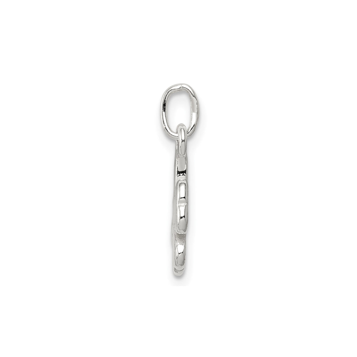 Sterling Silver Four-Leaf Clover Pendant Charm, Polished Lucky Clover Symbol for Women